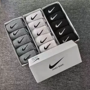 Nike Swoosh Crew Socks Triple Pack Black White Gray Socks