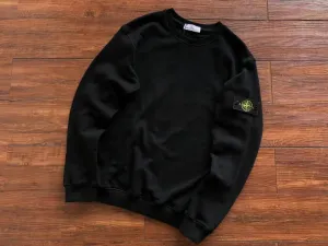 Stone Island Compass Patch Crewneck Black Sweatshirt